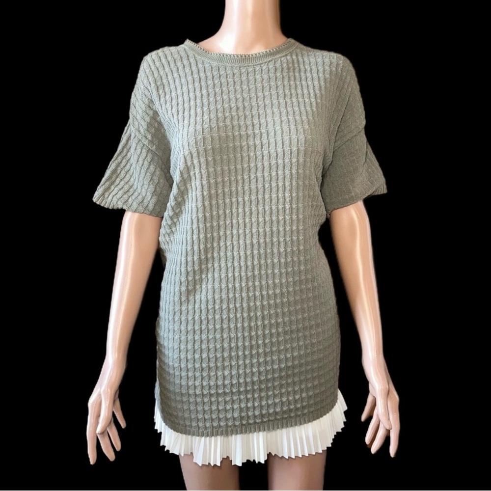 Women's Olive Green Textured Top